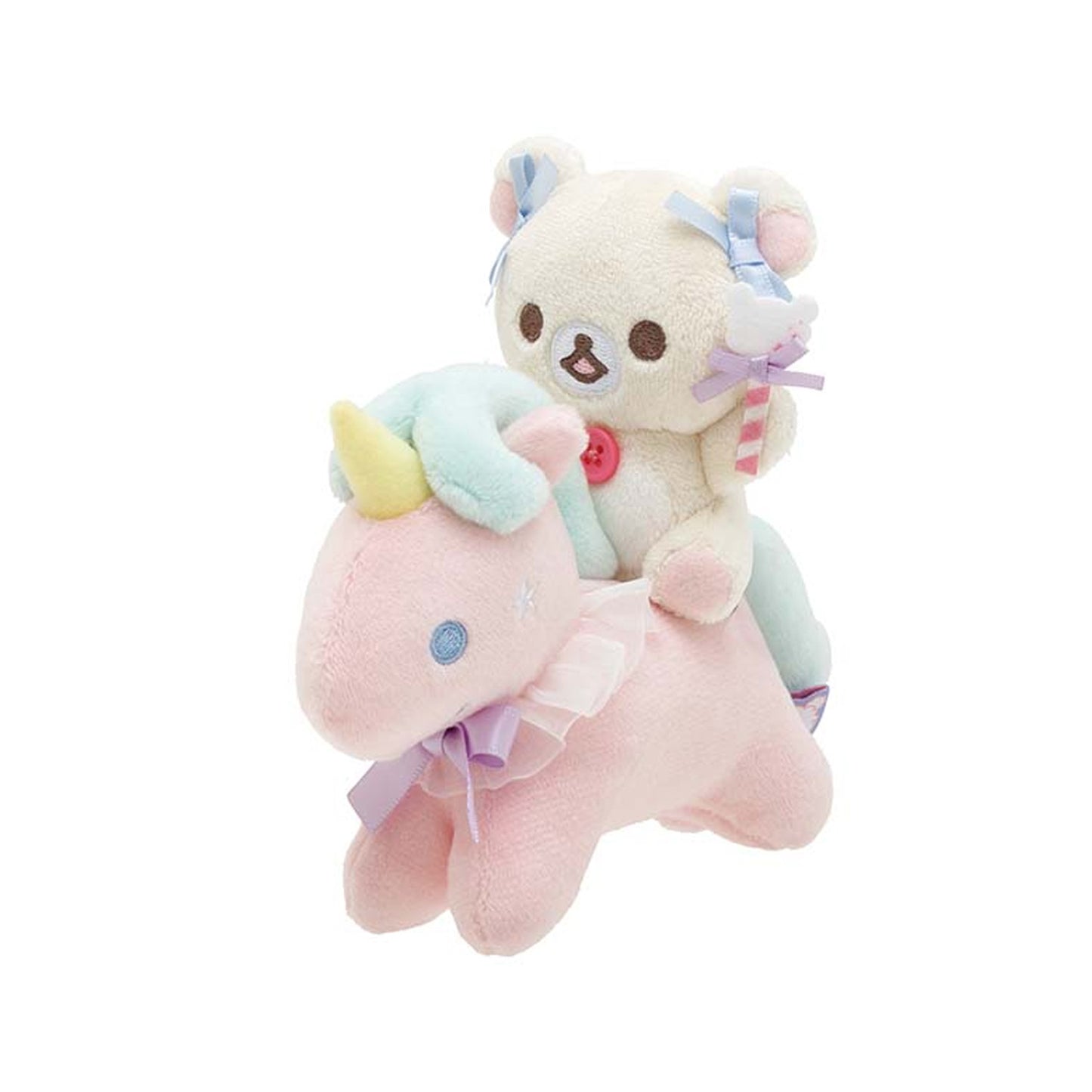 Rilakkuma | Skys lockige Zuckerwatte | Korilakkuma & Einhorn Tenori Mini-Plüschset