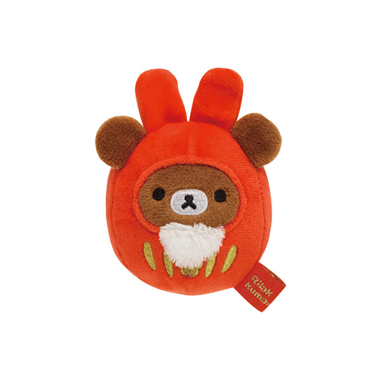 Rilakkuma | Jahr des Kaninchens 2023 | Chairoikoguma (Daruma) Tenori Mini-Plüsch