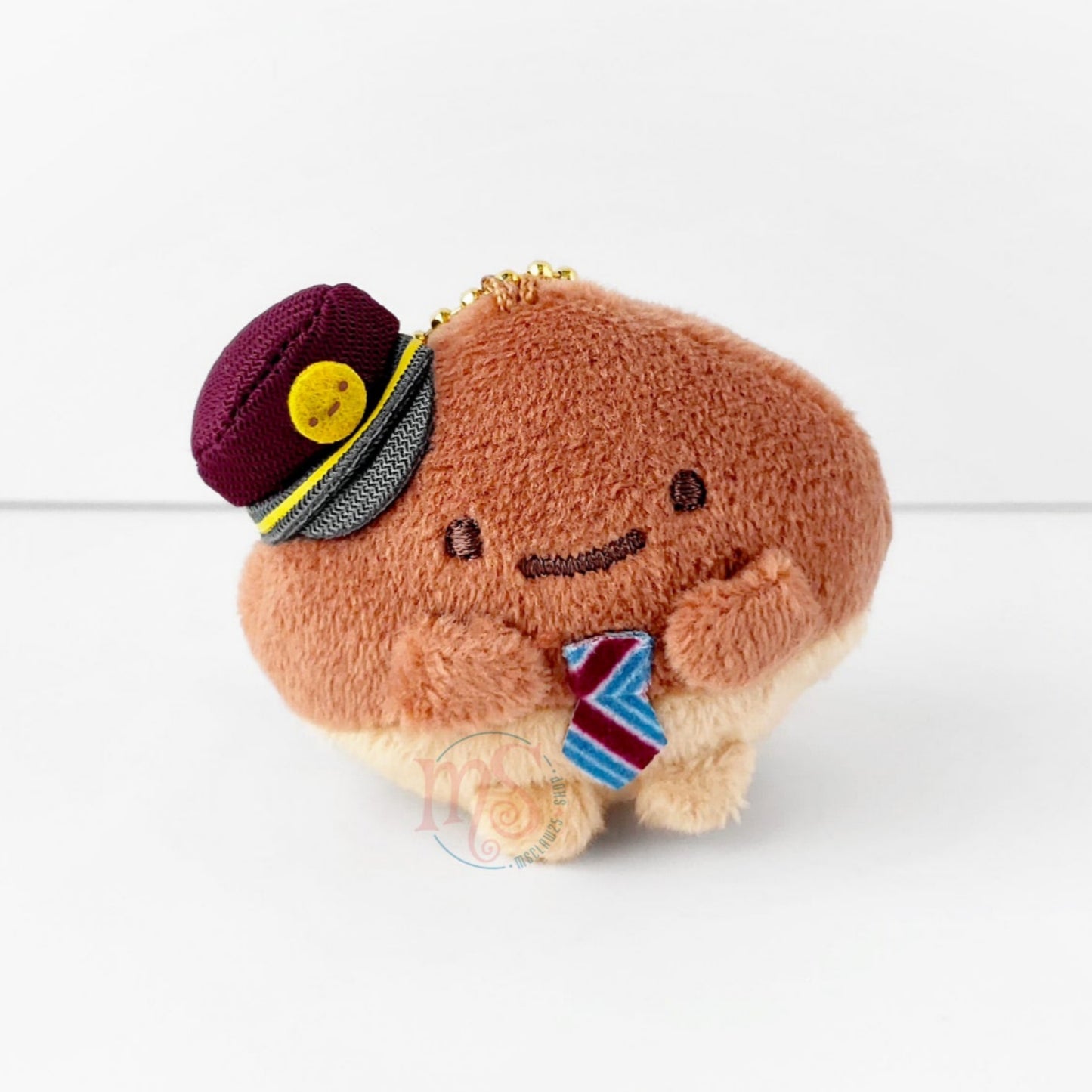 Sumikko Gurashi | Hankyu Train Railway | Kuri Chestnut (Station Master) Keychain Tenori Mini Plush | Collab Limited