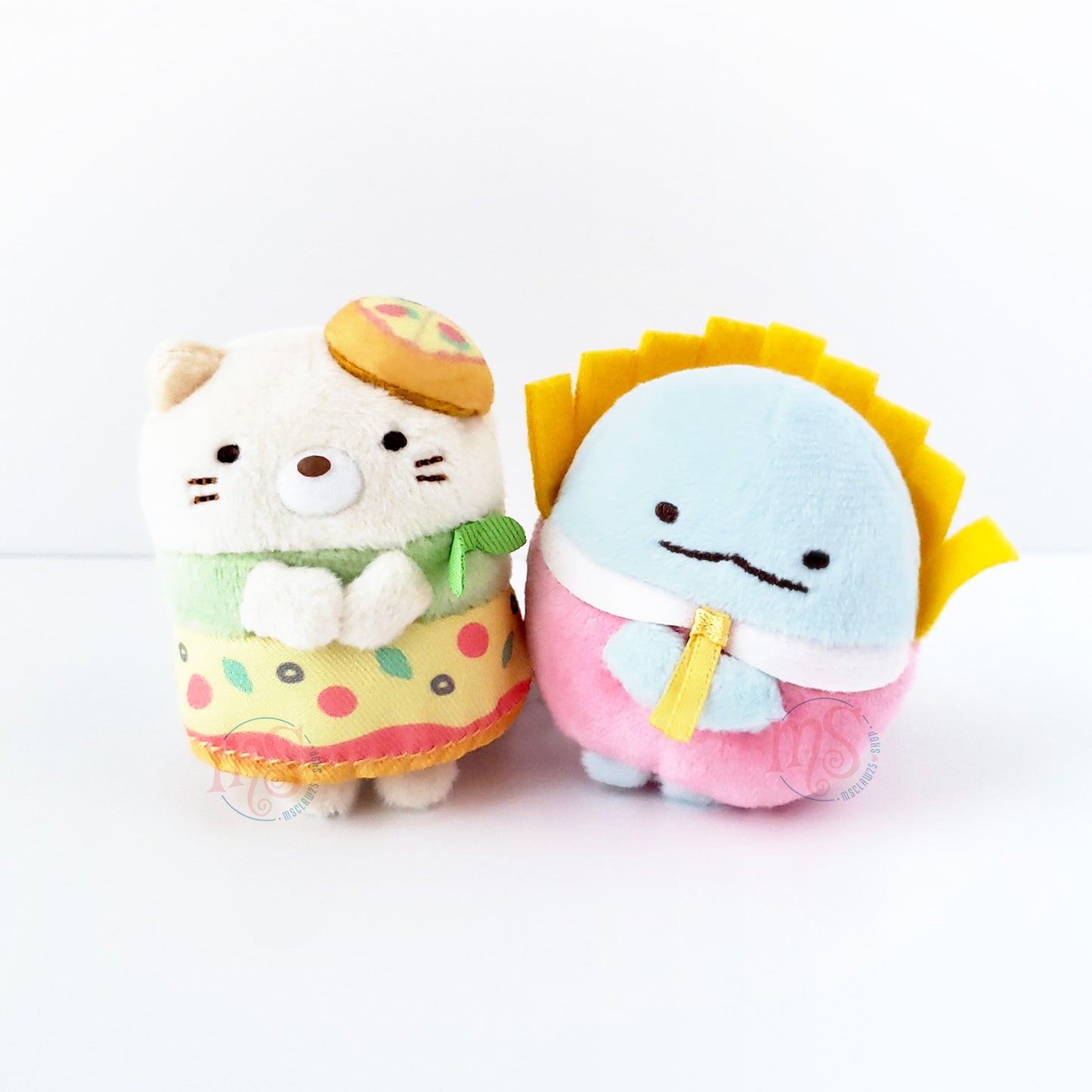 Sumikko Gurashi | Lebensmittelkönigreich | Neko & Tokage (Pizza & Pommes) Tenori Mini-Plüschset