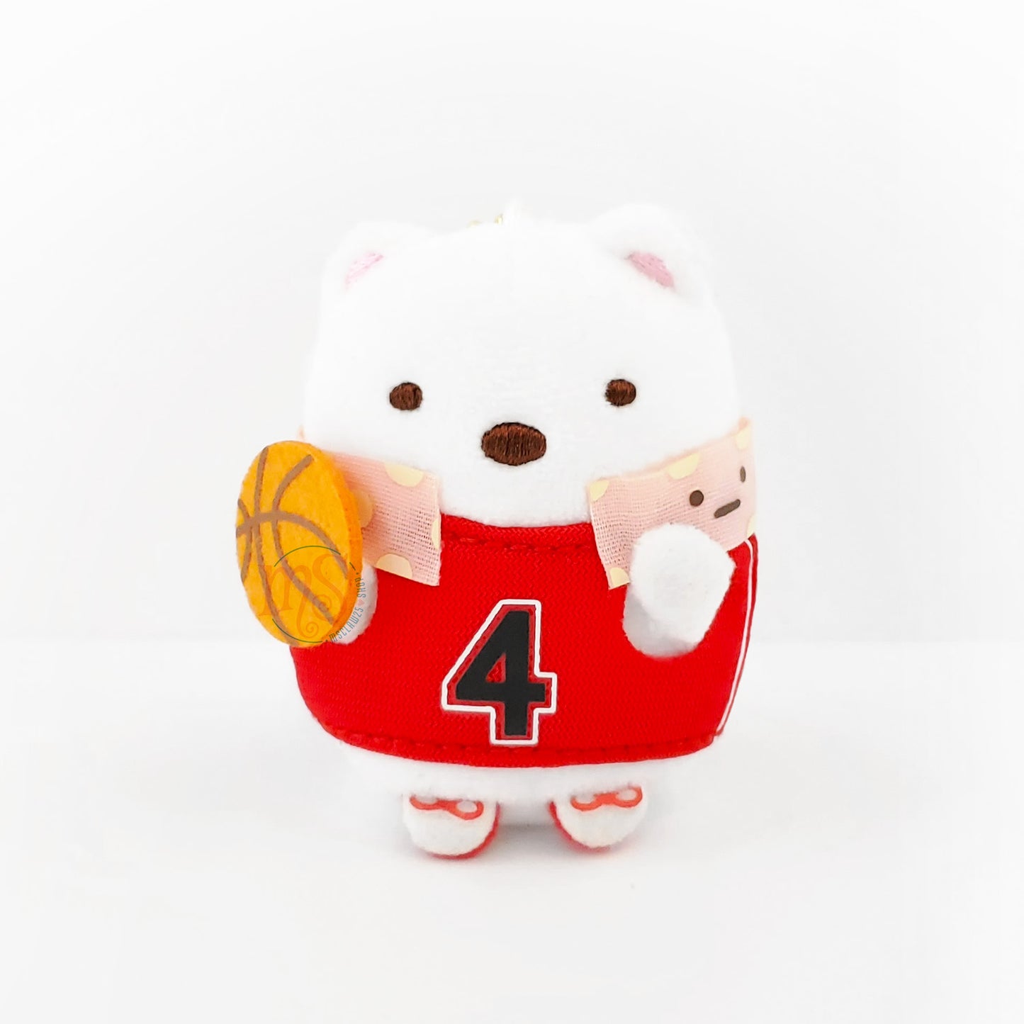 Sumikko Gurashi | Xebio Basketball 1 | Shirokuma Schlüsselanhänger Tenori Mini Plüsch | Collab Limited