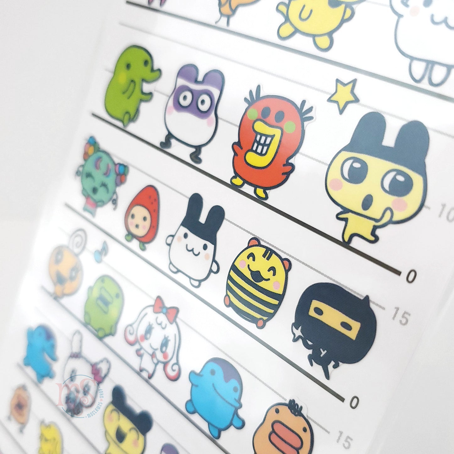 Tamagotchi | 4-Größe | Farbaufkleber