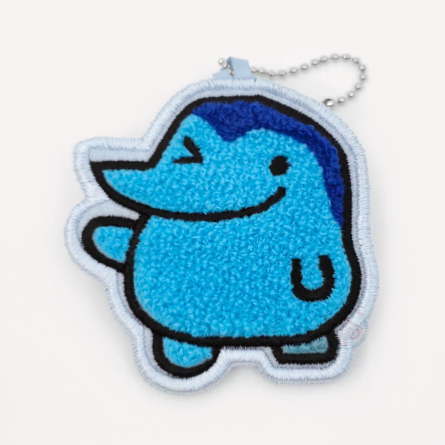 Tamagotchi | Embroidered Patch Charm | Ginjirotchi Keychain with Clip