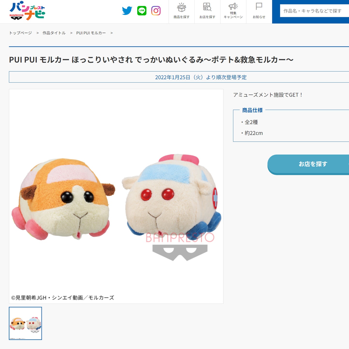 Pui Pui Molcar | Hokkori Healing | Potato Plush