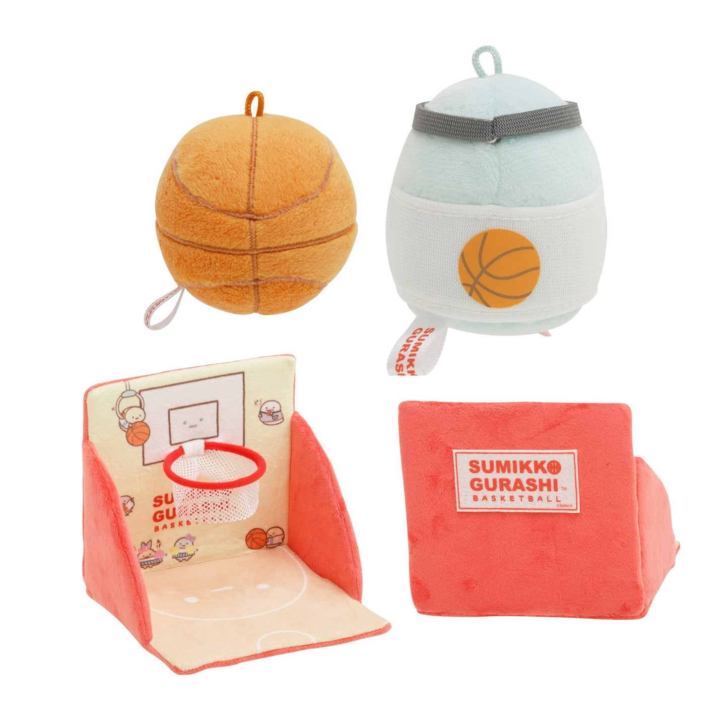 Sumikko Gurashi | Xebio Basketball 1 | Tapioca & Basketball Count Keychain Tenori Mini Plush Set | Collab Limited