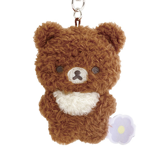 Rilakkuma | Basic Rilakkuma Flower | Chairoikoguma Fluffy Keychain Mini Plush