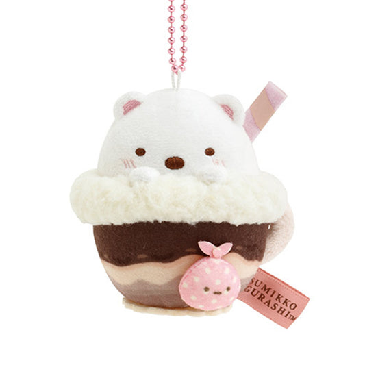 Sumikko Gurashi | Chocolate Fair at Sumikko Cafe | Shirokuma (Chocolate Parfait) Keychain Tenori Mini Plush