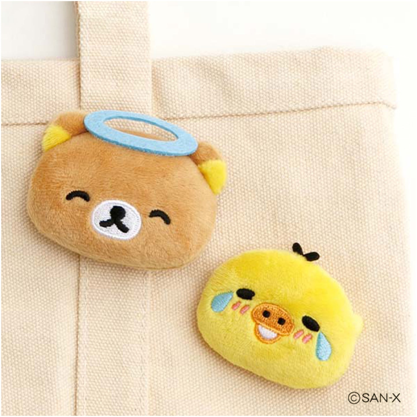 Rilakkuma | Emoji Series | Rilakkuma (Angel) Mini Plush Badge