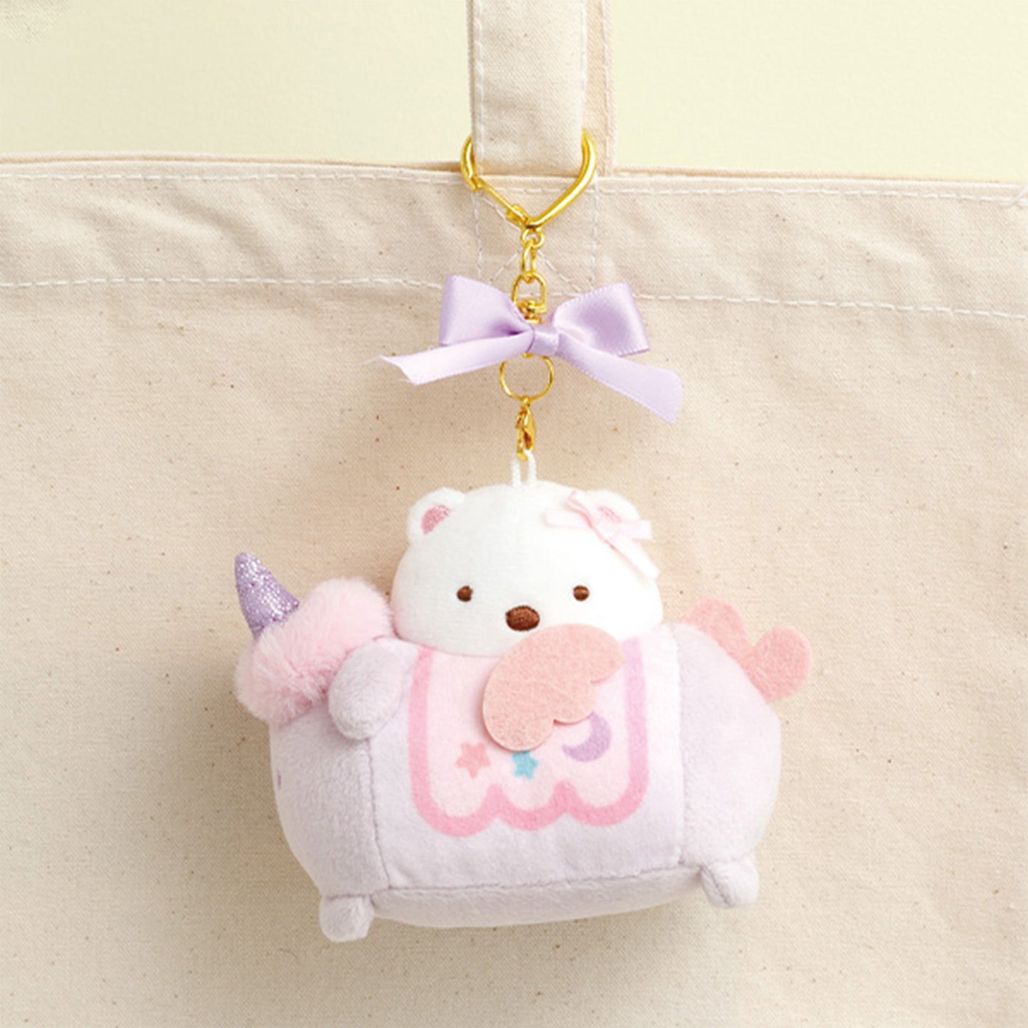 Sumikko Gurashi | Nursery School | Shirokuma (Merry-go-round Unicorn) Keychain Mini Plush