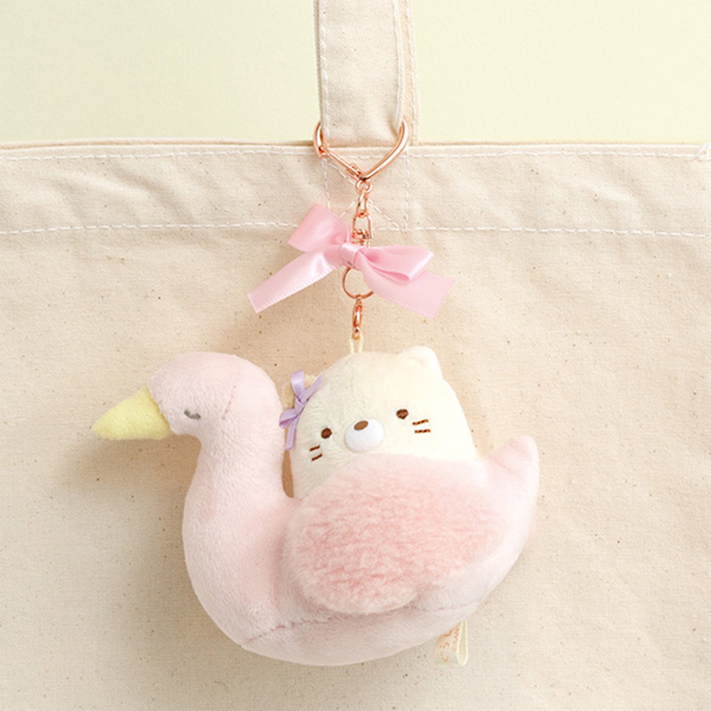 Sumikko Gurashi | Nursery School | Neko Cat (Merry-go-round Swan) Keychain Mini Plush