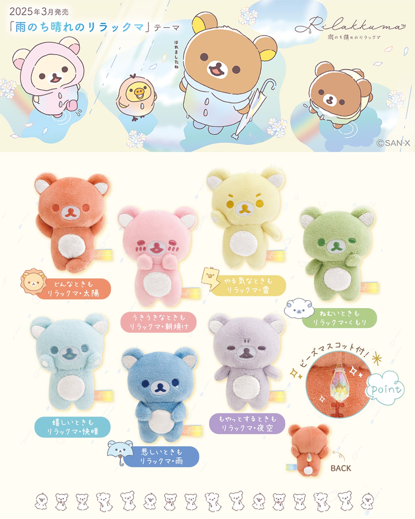 Rilakkuma | Rainy Days | Rilakkuma Blue (Sunny) Tenori Mini Plush
