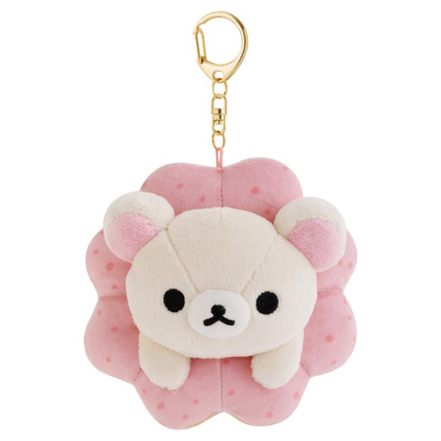 Rilakkuma | Mister Donut | Korilakkuma (Pon de Strawberry) Keychain Mini Plush