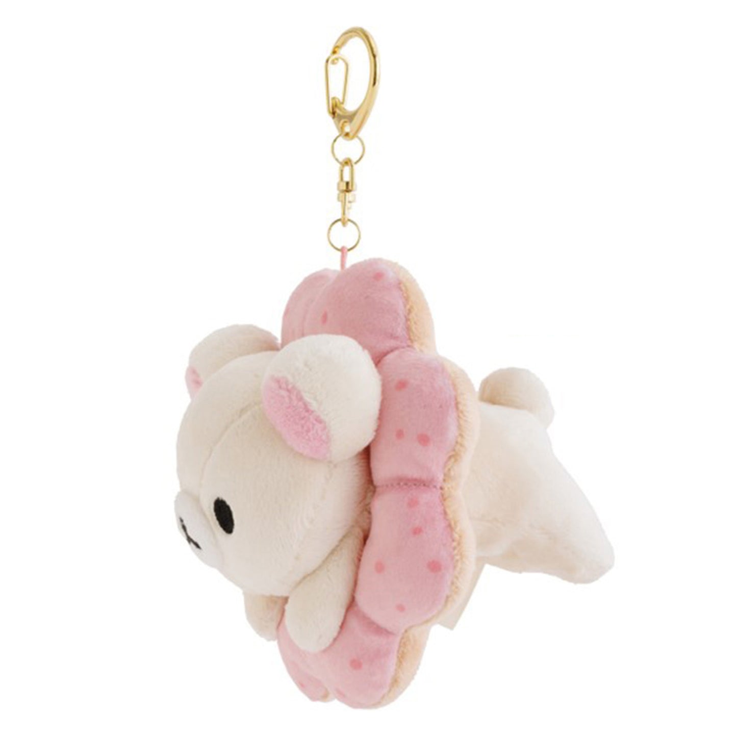 Rilakkuma | Mister Donut | Korilakkuma (Pon de Strawberry) Keychain Mini Plush