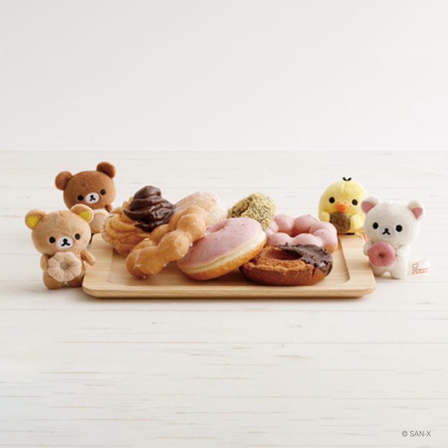 Rilakkuma | Mister Donut | Chairoikoguma (Angel Cream) Tenori Mini Plush
