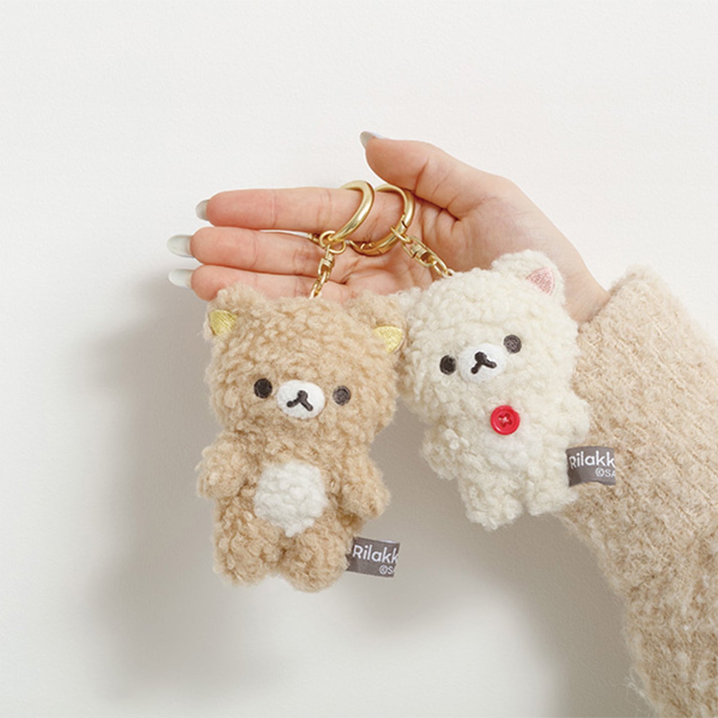 PRE-ORDER | Rilakkuma | Sleeping Together | Rilakkuma Fluffy Boa Keychain Mini Plush
