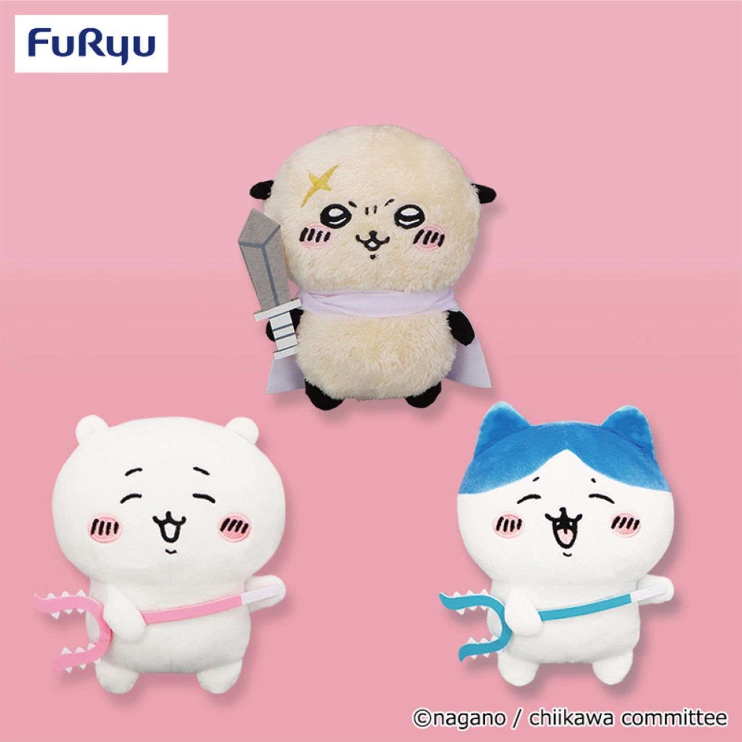 Chiikawa | Yaa! Fighting Pose | Chiikawa (Spear Fork) Small Plush