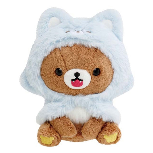 Rilakkuma | Aokogu's Sleepover | Chairoikoguma (Wolf Hood) Sitting Small Plush
