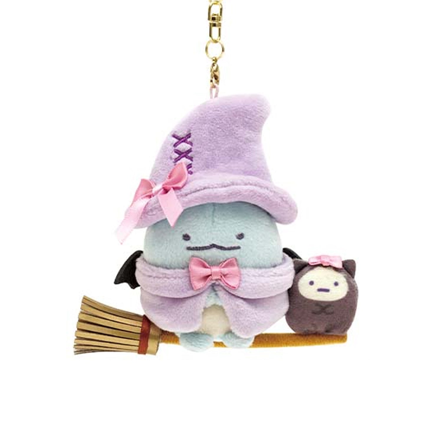 Sumikko Gurashi | Ageage! Agekko Devil Halloween | Tokage & Tapioca (Wizard & Cat) Keychain Tenori Plush