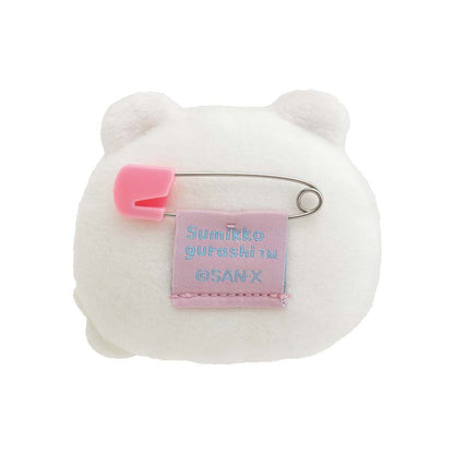 Sumikko Gurashi | Emoji Series | Shirokuma (Peace) Mini Plush Badge