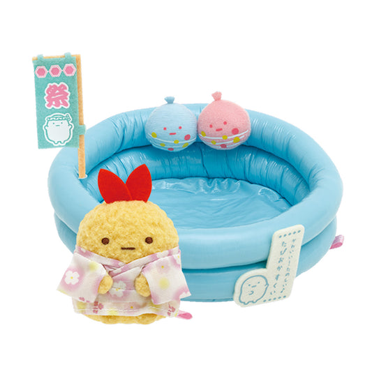 Sumikko Gurashi | Summer Fair | Ebifurai no Shippo (Yakata) &  Scooping Pool Tenori Mini Plush Set