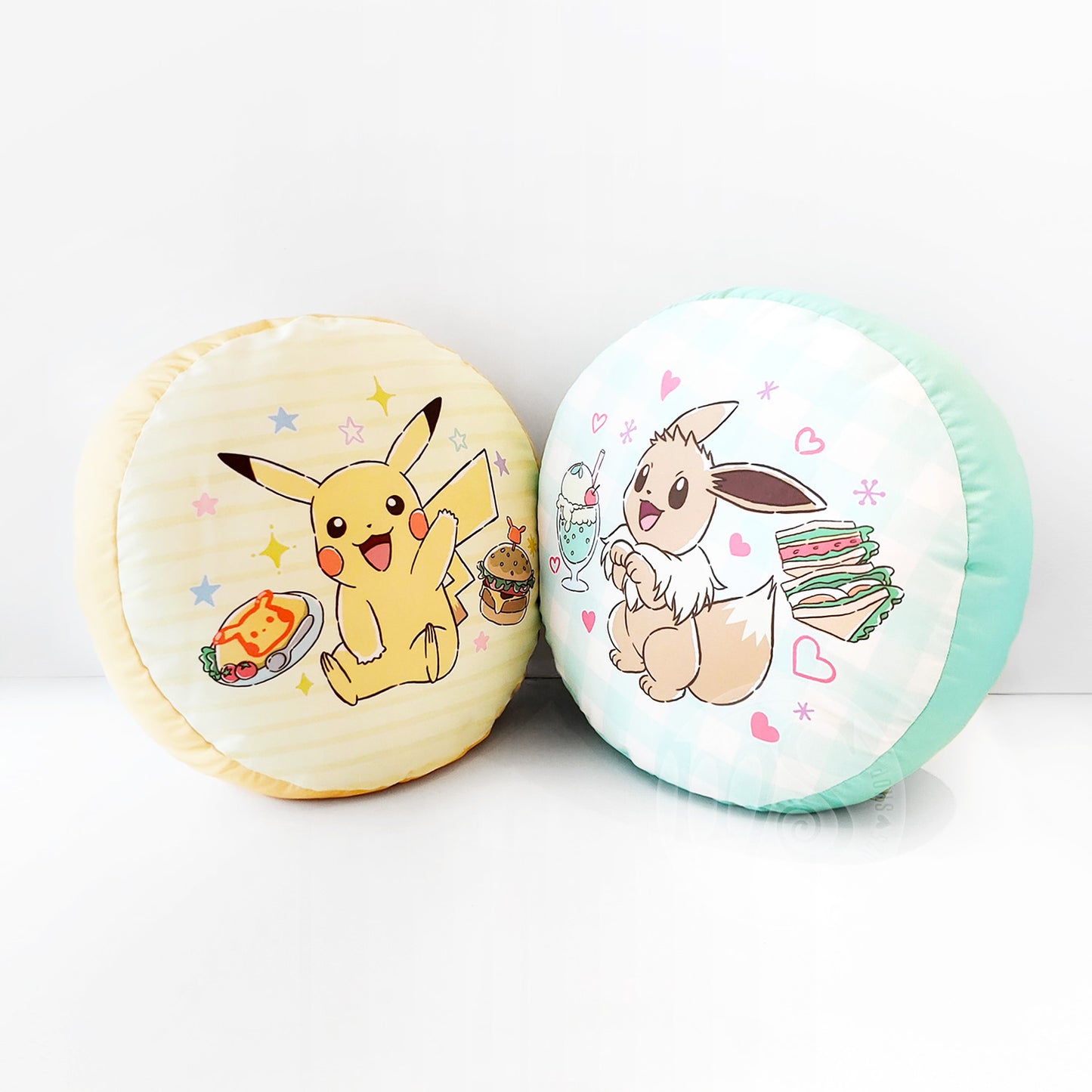 Pokémon | Cafe Art | Pikachu & Eevee Cushions