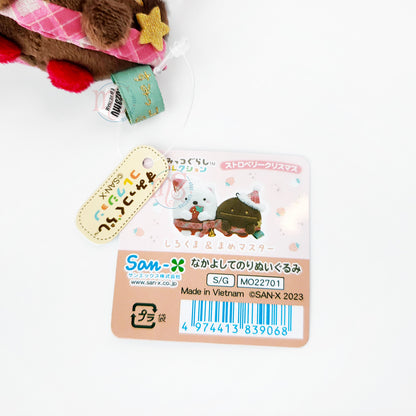 Sumikko Gurashi | Strawberry Christmas 2023 | Shirokuma & Mame Master (Coffee Bean) Tenori Mini Plush Set