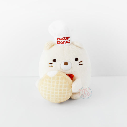 Sumikko Gurashi | Mister Donut | Neko Cat (Angel Cream) Tenori Mini Plush