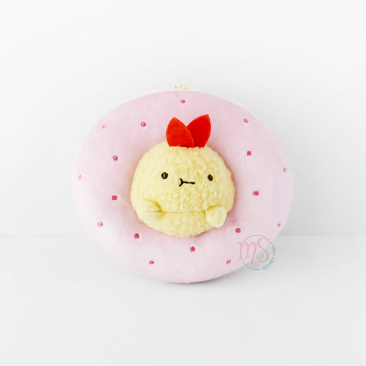 Sumikko Gurashi | Mister Donut | Ebifurai no Shippo (Strawberry Ring) Keychain Tenori Small Plush