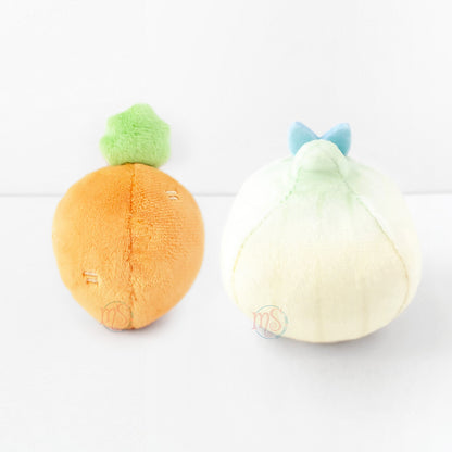 Sumikko Gurashi | Food Kingdom | Ebifurai & Ajifurai no Shippo (Carrot & Onion) Tenori Mini Plush Set | Shop Limited