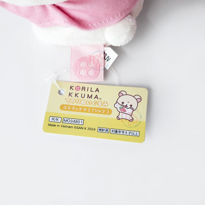 Rilakkuma | Strawberry Life | Korilakkuma (T-Shirt) Tenori Mini Plush