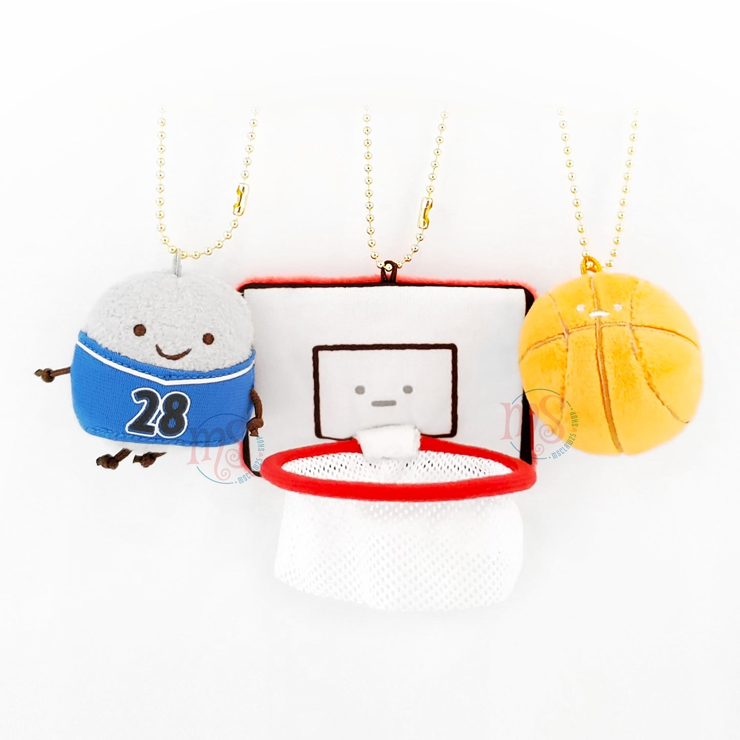 Sumikko Gurashi |  Xebio Basketball 2 | Hokori Dust & Hoop Keychain Tenori Mini Plush Set | Collab Limited