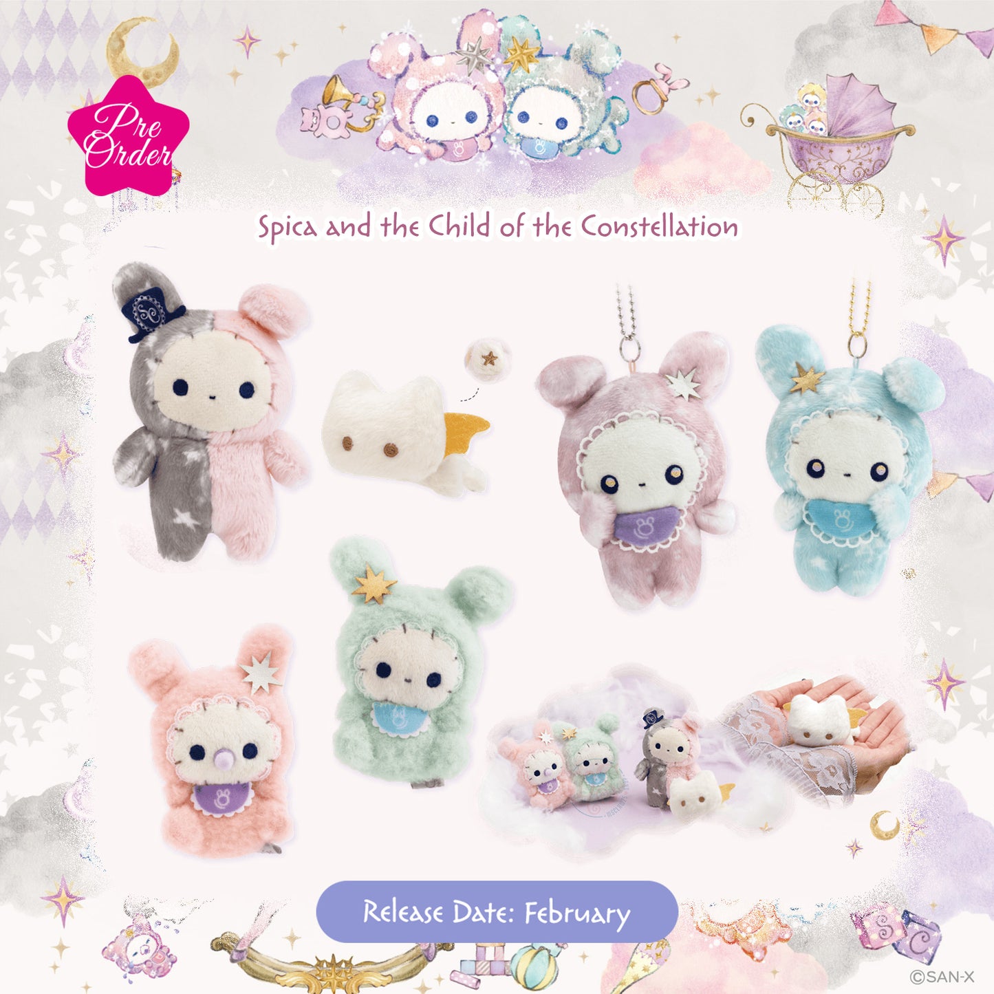 PRE-ORDER | Sentimental Circus | Spica and Child of the Constellation | Water Drop Star Child Keychain Tenori Mini Plush