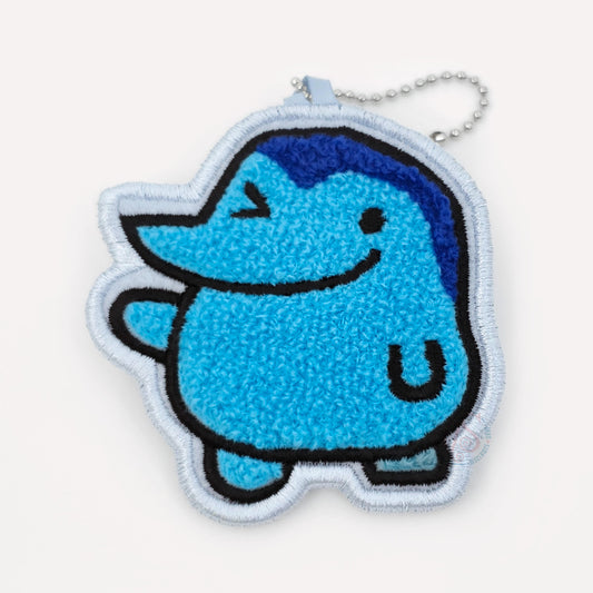 Tamagotchi |  Embroidered Patch Charm | Ginjirotchi Keychain with Clip