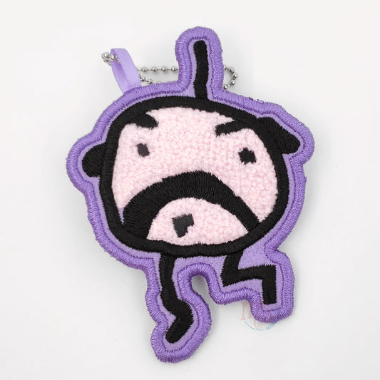 Tamagotchi |  Embroidered Patch Charm | Oyajitchi Keychain with Clip
