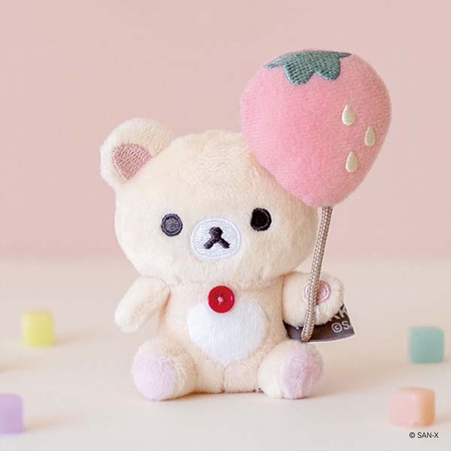 Rilakkuma | Basic Favorite Things | Korilakkuma (Strawberry Balloon) Tenori Mini Plush