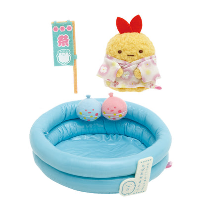 Sumikko Gurashi | Summer Fair | Ebifurai no Shippo (Yakata) &  Scooping Pool Tenori Mini Plush Set