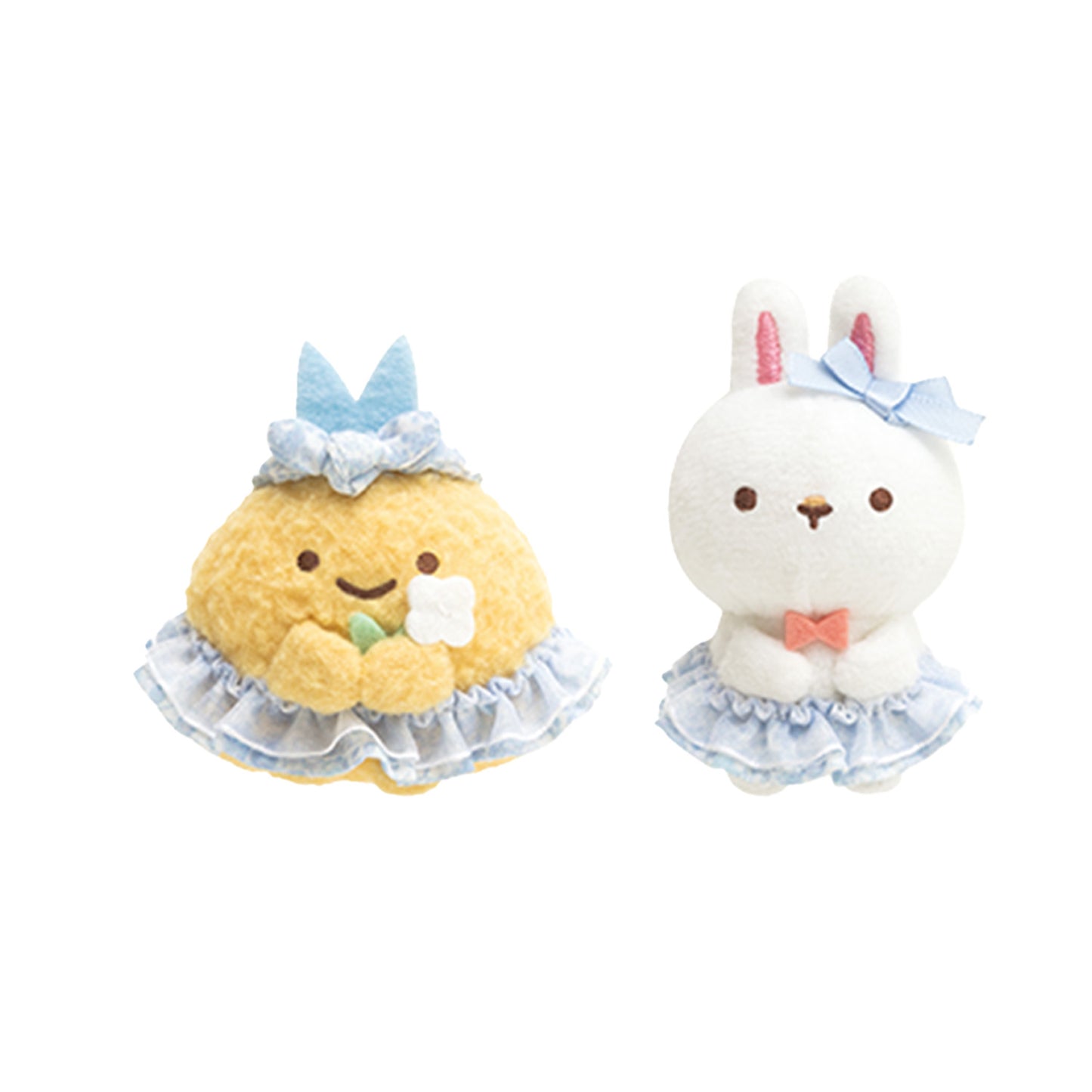 Sumikko Gurashi | Mysterious Rabbit Garden | Ajifurai no Shippo & Apprentice Rabbit (White) Tenori Mini Plush Set