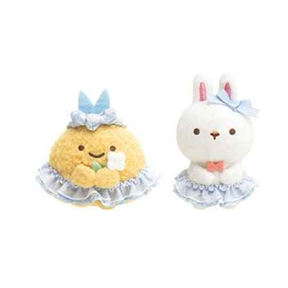 Sumikko Gurashi | Mysterious Rabbit Garden | Ajifurai no Shippo & Apprentice Rabbit (White) Tenori Mini Plush Set