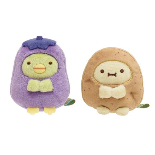 Sumikko Gurashi | Food Kingdom |  Penguin? & Tapioca (Eggplant & Potato) Tenori Mini Plush Set | Shop Limited