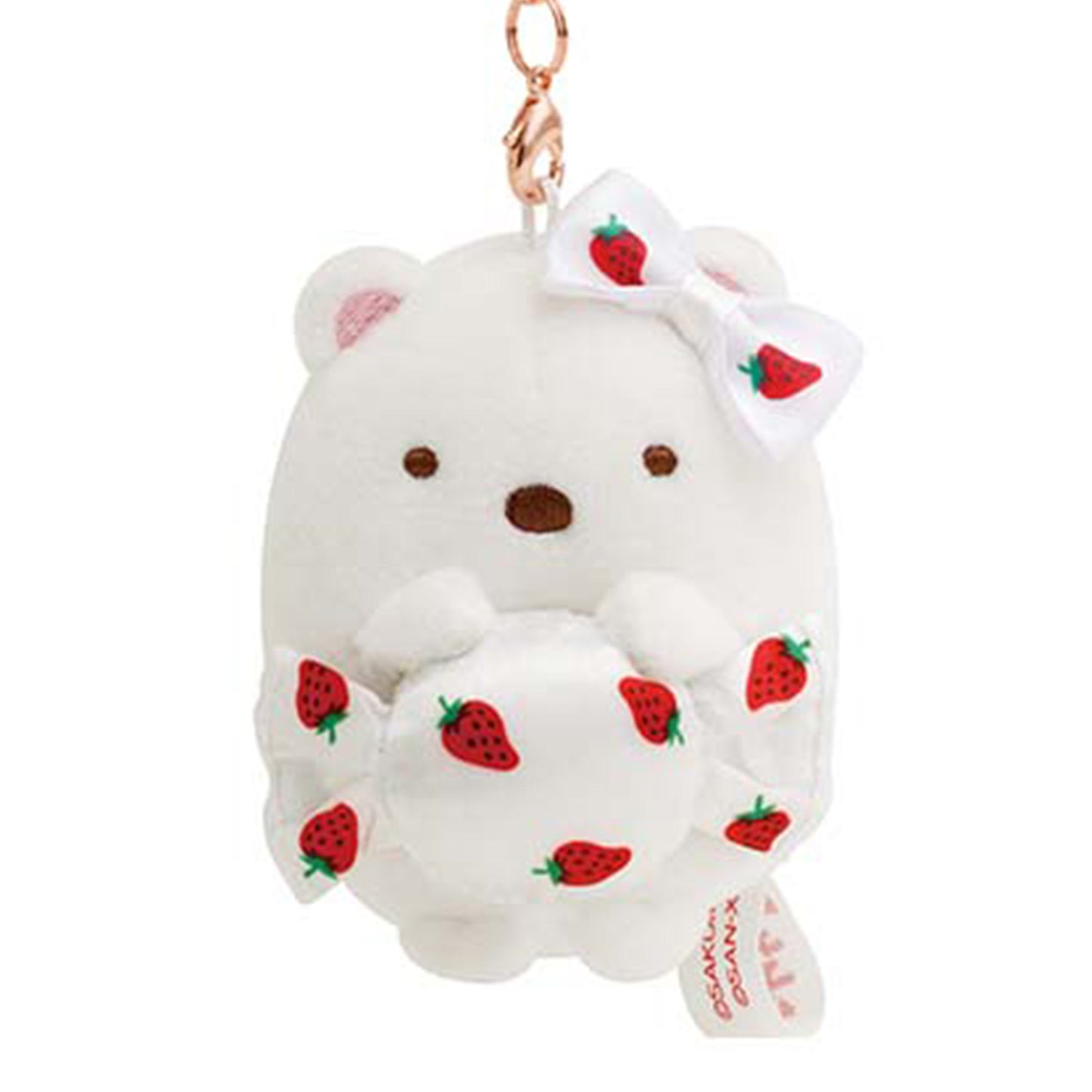 Sumikko Gurashi | Sakuma Strawberry Milk Candy | Shirokuma Keychain Tenori Mini Plush