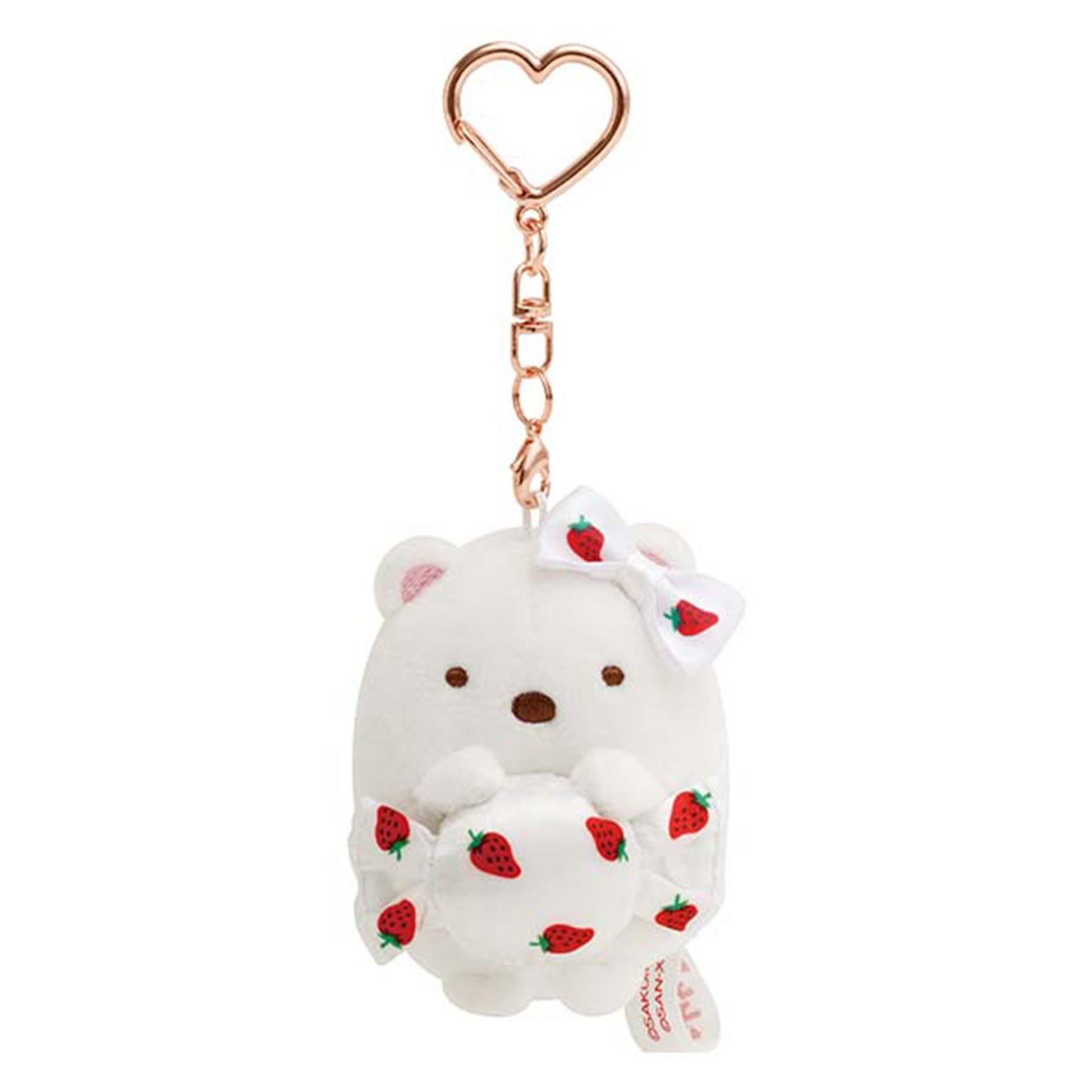 Sumikko Gurashi | Sakuma Strawberry Milk Candy | Shirokuma Keychain Tenori Mini Plush