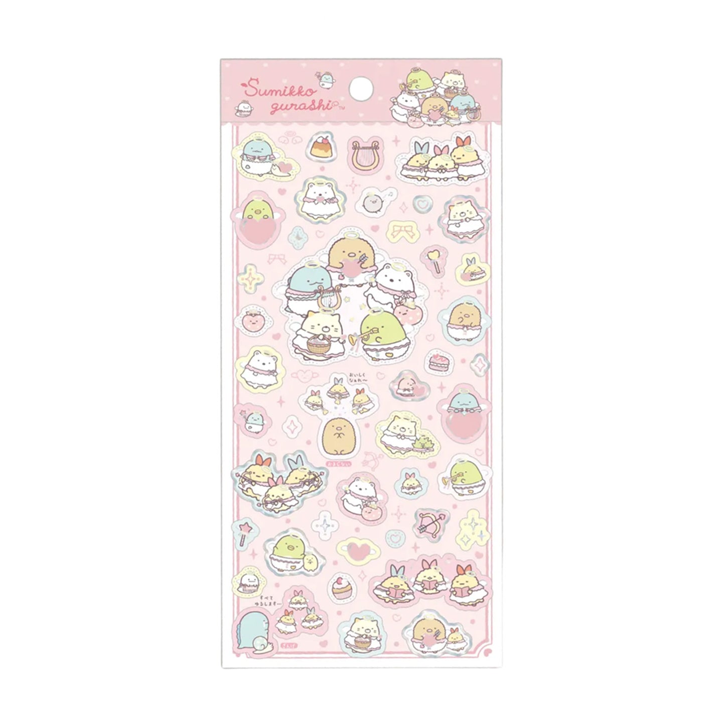 PRE-ORDER | Sumikko Gurashi | Angel & Devil Tails | Angels (Pink) Foil Stamping Stickers