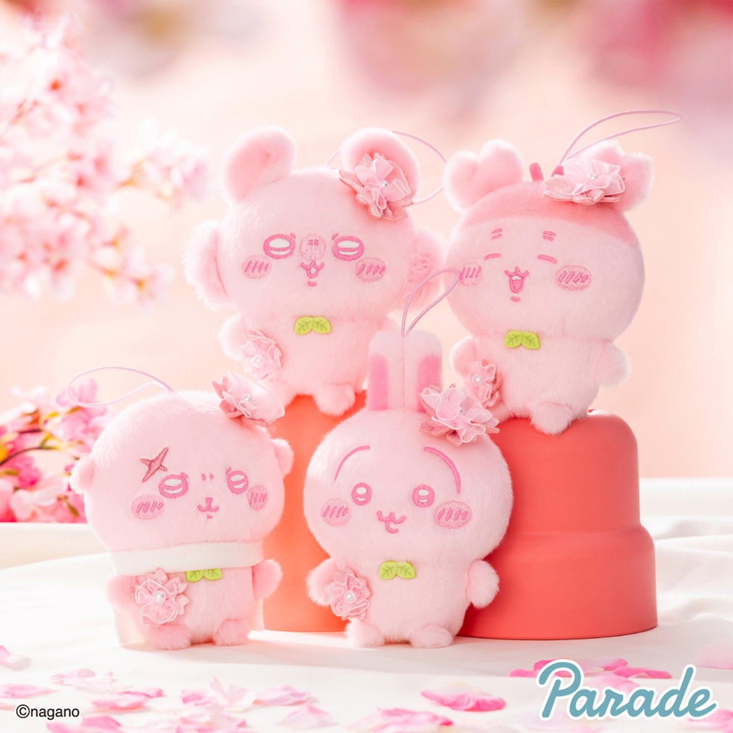 Chiikawa | Nui Palette: Sakura Cherry Blossom Color | Rakko Soft Fluffy Mascot Mini Plush
