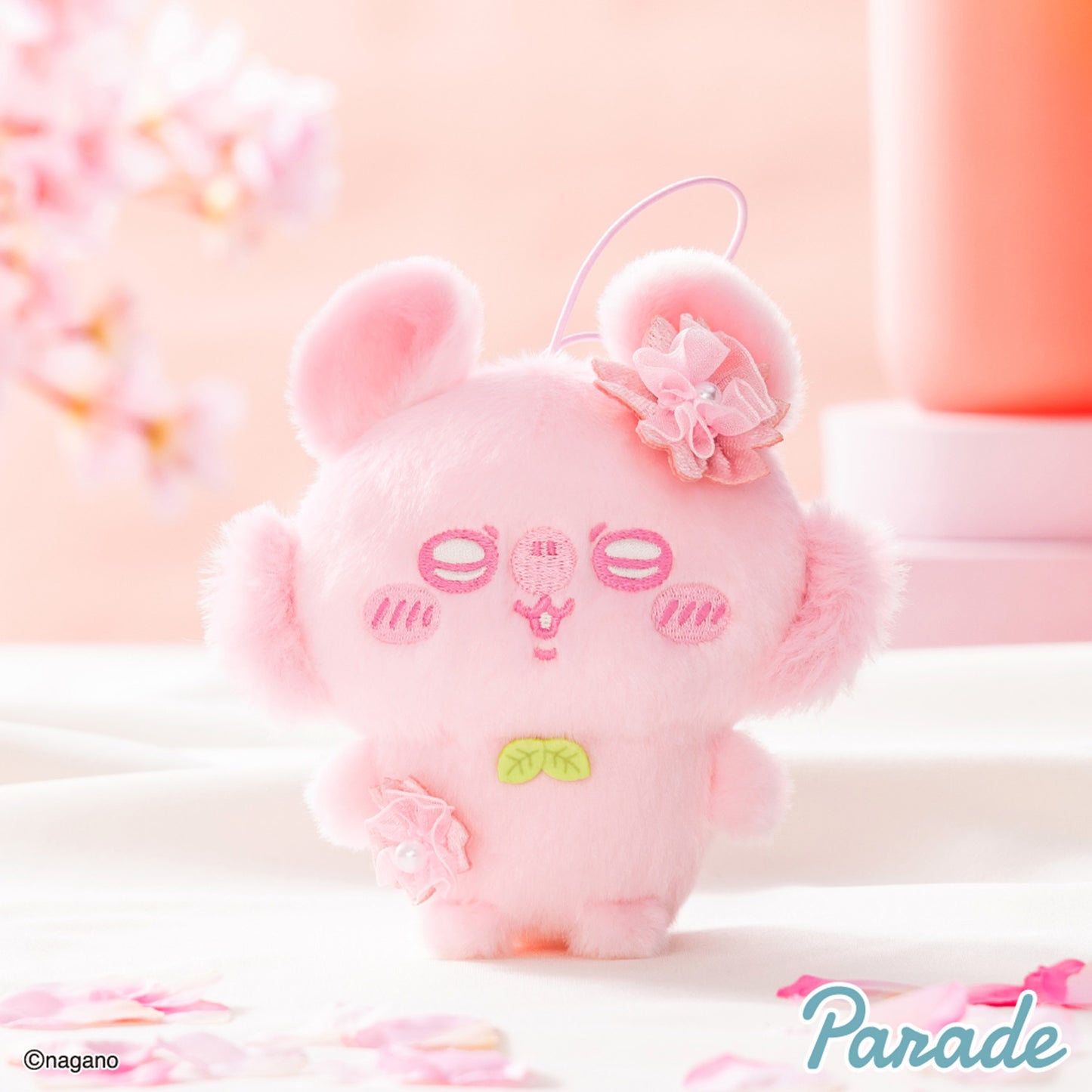 Chiikawa | Nui Palette: Sakura Cherry Blossom Color | Momonga Soft Fluffy Mascot Mini Plush