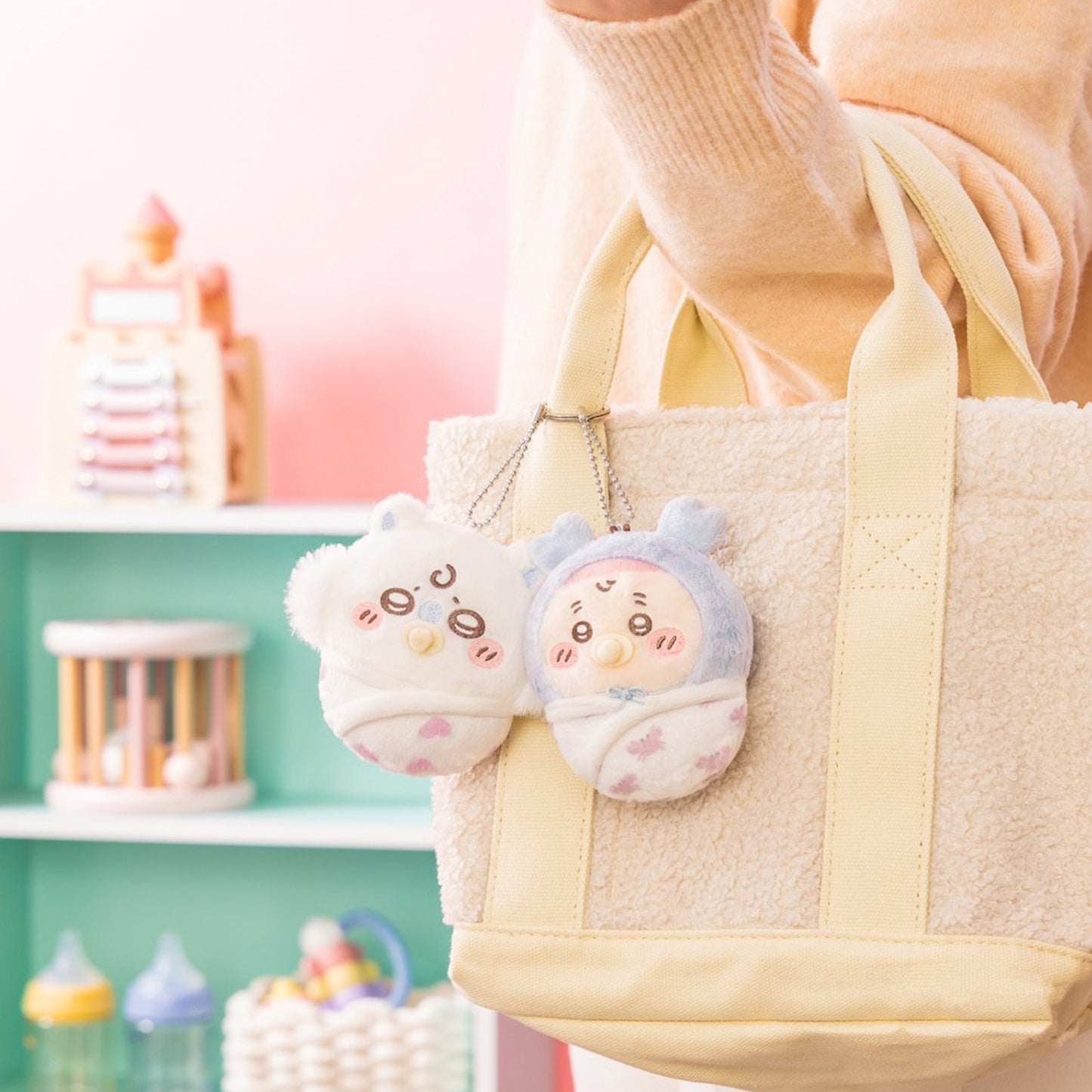 PRE-ORDER | Chiikawa | Baby Plush Lottery | Momonga (Swaddle) Mascot Mini Plush | Ichiban Kuji