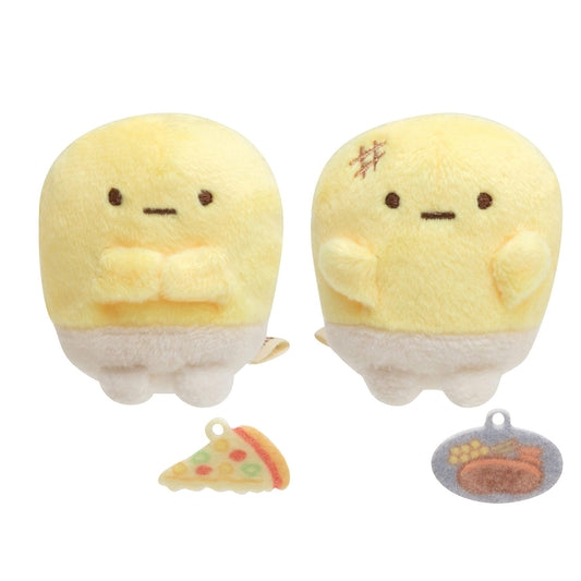 Sumikko Gurashi | Shirokuma's Corn Soup | Corn (Pizza & Steak) Tenori Mini Plush Set