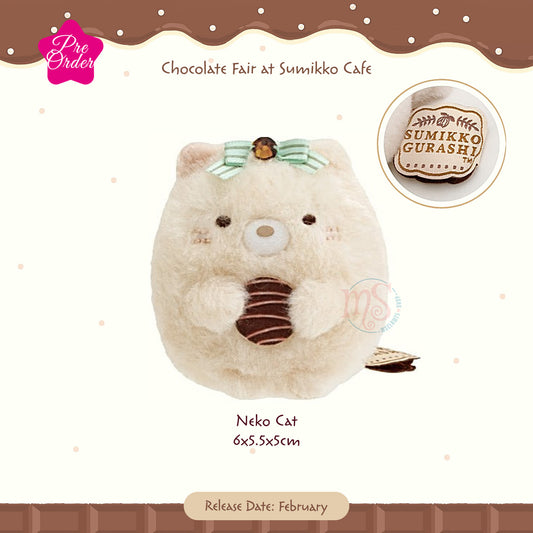 PRE-ORDER | Sumikko Gurashi | Chocolate Fair at Sumikko Cafe | Neko Cat Tenori Mini Plush