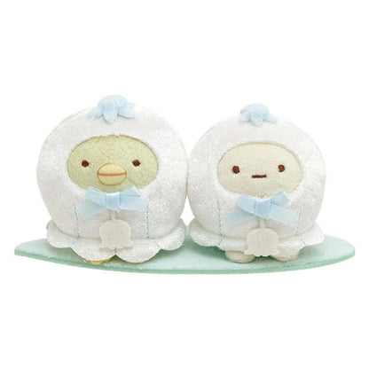 Sumikko Gurashi | Zassou & Fairy's Flower Garden | Penguin? & Tapioca (Lilies of the Valley) Tenori Small Plush Set