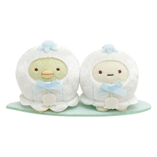 Sumikko Gurashi | Zassou & Fairy's Flower Garden | Penguin? & Tapioca (Lilies of the Valley) Tenori Small Plush Set