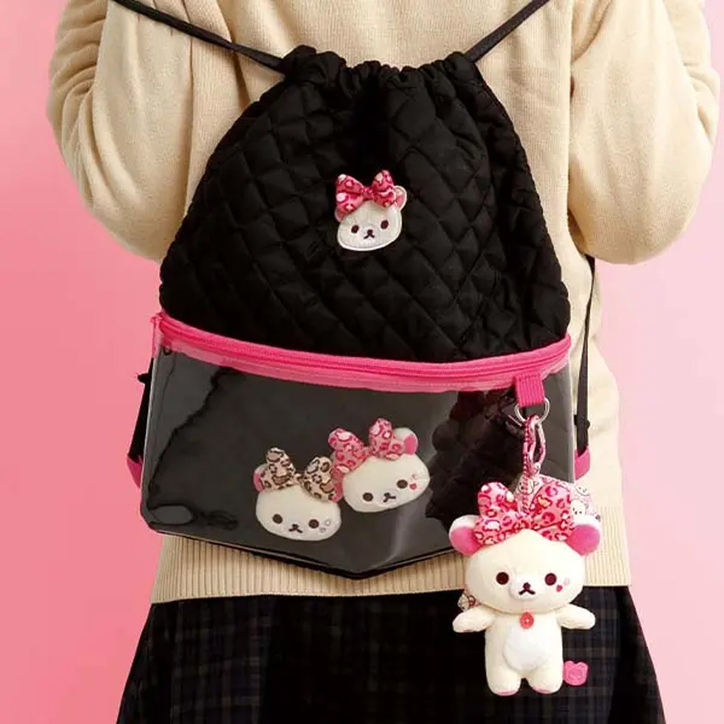 Rilakkuma | Korilakkuma Lots | Pink Angel Mini Plush Badge
